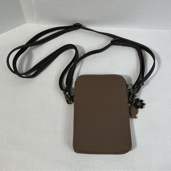 Chala CAT Cellphone Crossbody Handbag Brown PETA Approved Vegan Leather - Picture 3 of 16